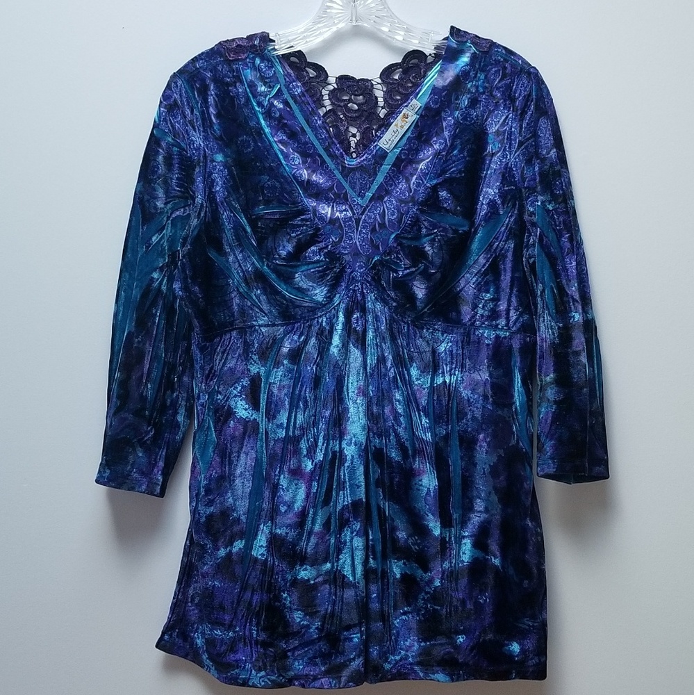 UNITY WORLD WEAR | TOP WITH LACE, SZ PL
